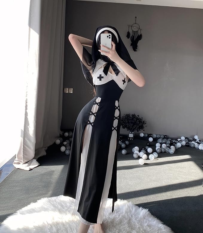 ファンタジックシスタードレス：灰燼聖女（40cm,MSD対応） Baioretto] コスプレ セクシー エッチ シスター 過激 黒 白 ロング