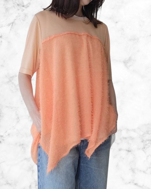 スクエアヘムフェザーコンビTOPS　601474　CYAN TOKYO　シアントーキョー　 2026年5月中旬入荷予定　1月展示会