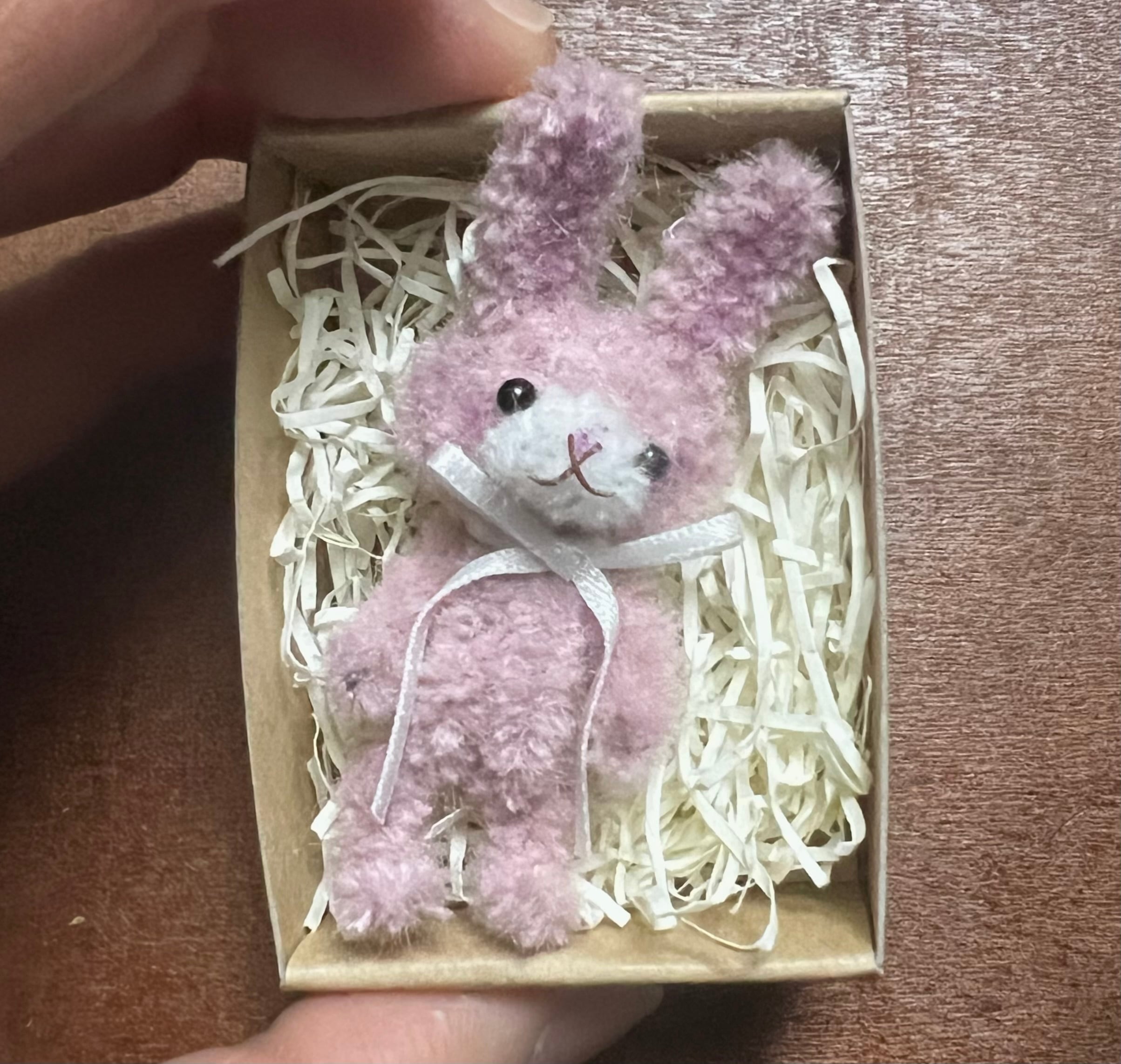 ミニチュア モールアート ベビーピンク チビ うさぎ モールベア  