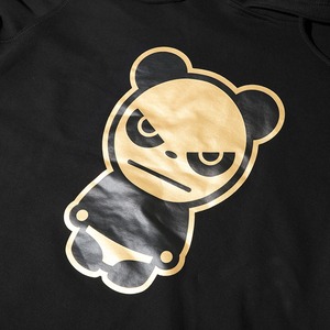 【HIPANDA ハイパンダ】メンズ ゴールドプリント フーディー スウェット MEN'S BASIC LOGO GOLD PRINT HOODIE  / BLACK