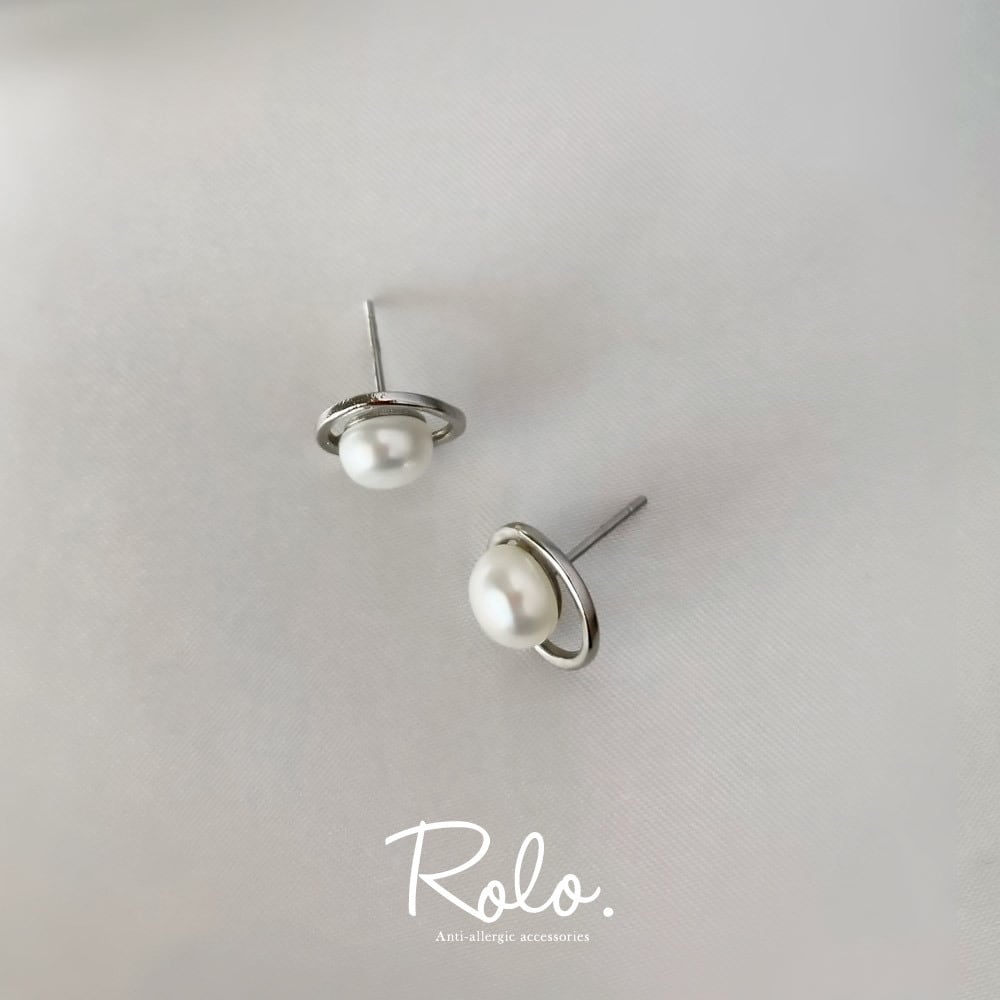 衣装協力】淡水パールリングピアス シルバー925 | Roloshop BASE店