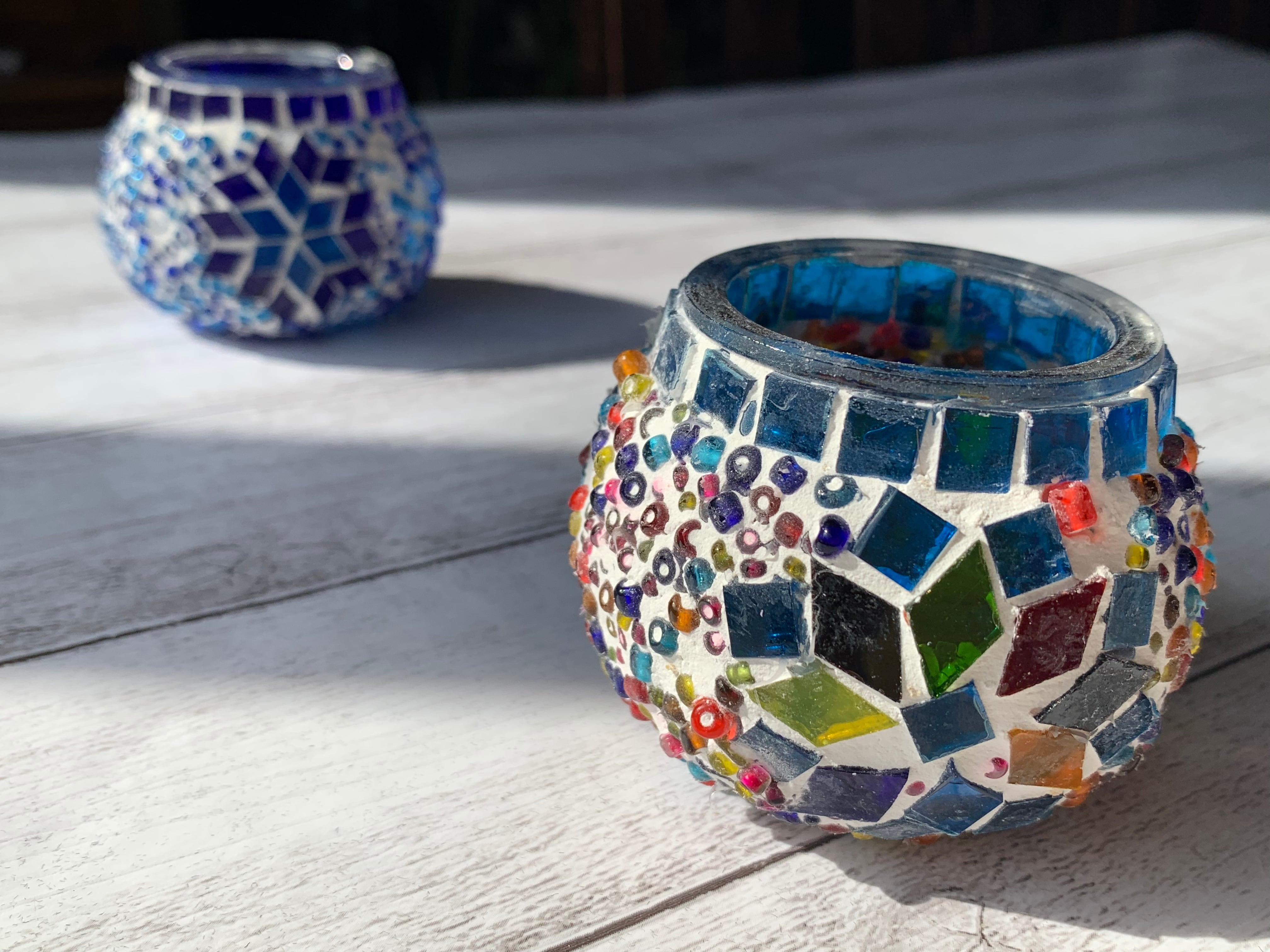 トルコモザイクガラスキャンドルホルダー