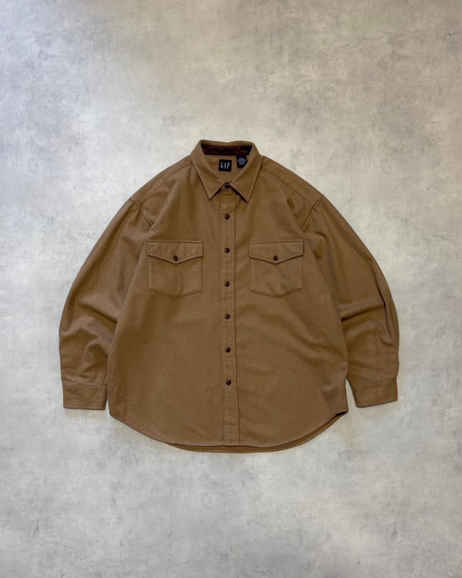 【VINTAGE】1990’s〜2000’s “GAP” Plain Wool Shirt