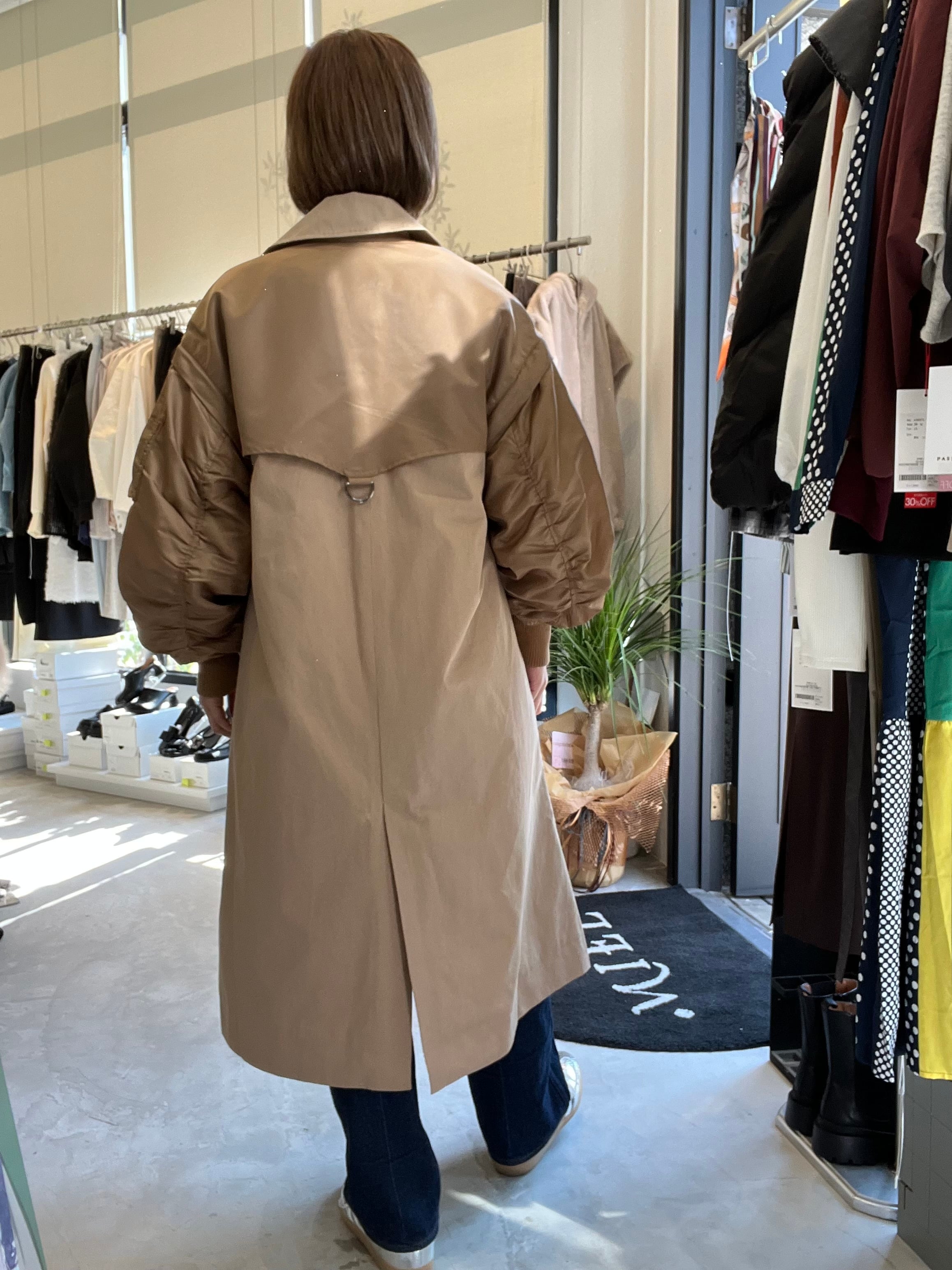 【SELECT】MA-1スリーブビッグカラーロングコート 24-0187