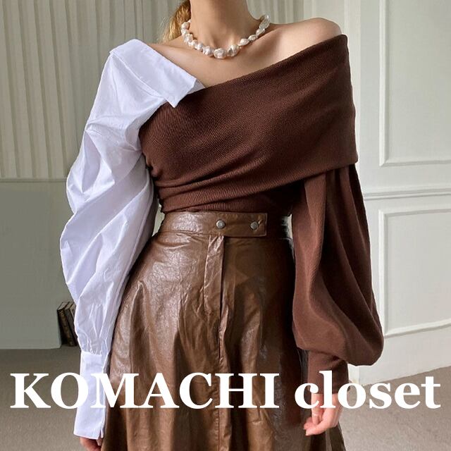 【送料無料】 ニット カシュクールセーター 白シャツ カシュクールニット アシンメトリー 韓国 レディース オルチャン オフショルダー 個性的 カシュクール ボリューム袖 萌え袖 オフショル ゆったり 細見え クロス セクシー 襟付き 女子会 可愛い 大人可愛い きれいめ 大人 オトナ女子 秋冬 秋 冬 レトロ S M L XL 2XL 大人カラー 食事会 10代 20代 30代 40代 50代 デート 着痩せ 二の腕カバー スタイルアップ モテ こなれ感 抜け感 ラフ 定番 新作