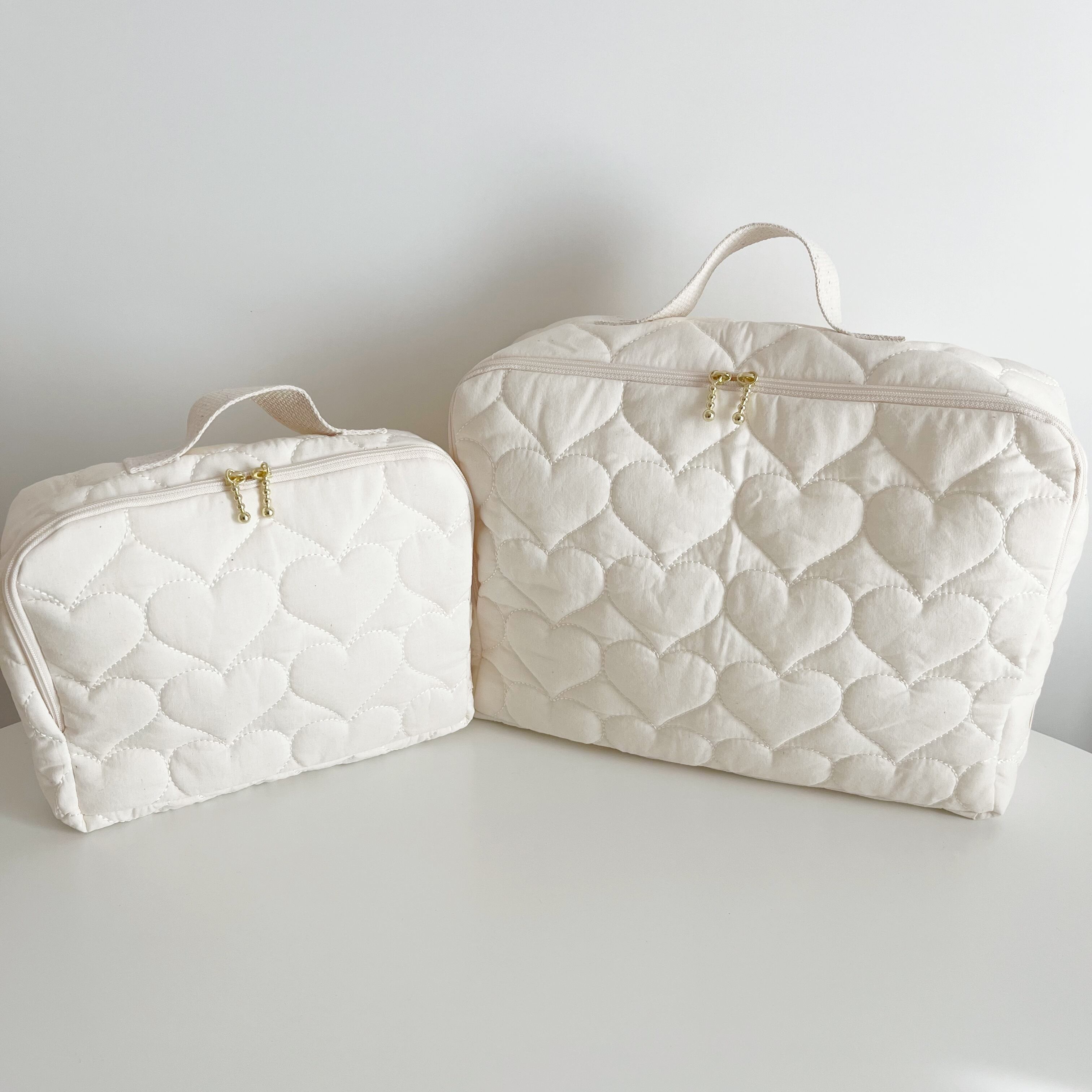 シルバー ハート模様 ゴールド キルティングポーチ 