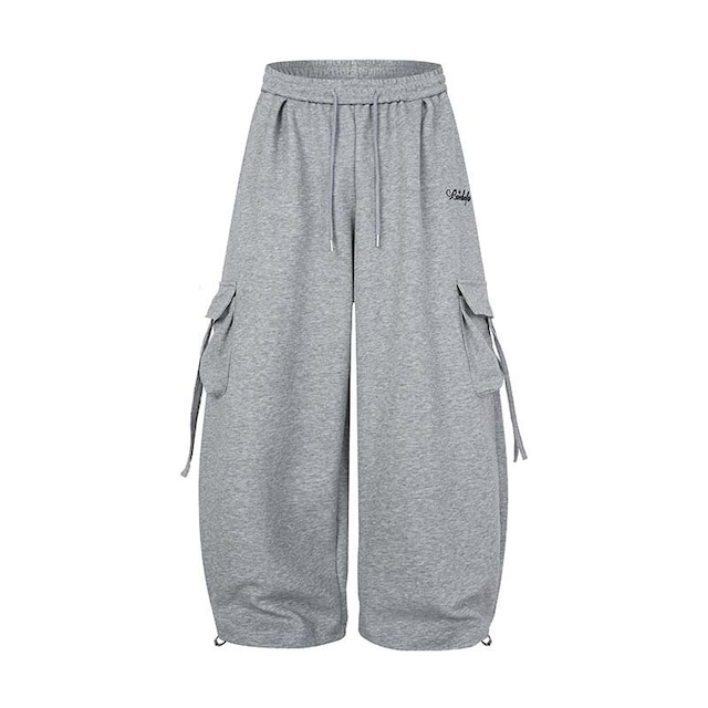 ドローストリング ワイドカーゴスウェットパンツ el1649