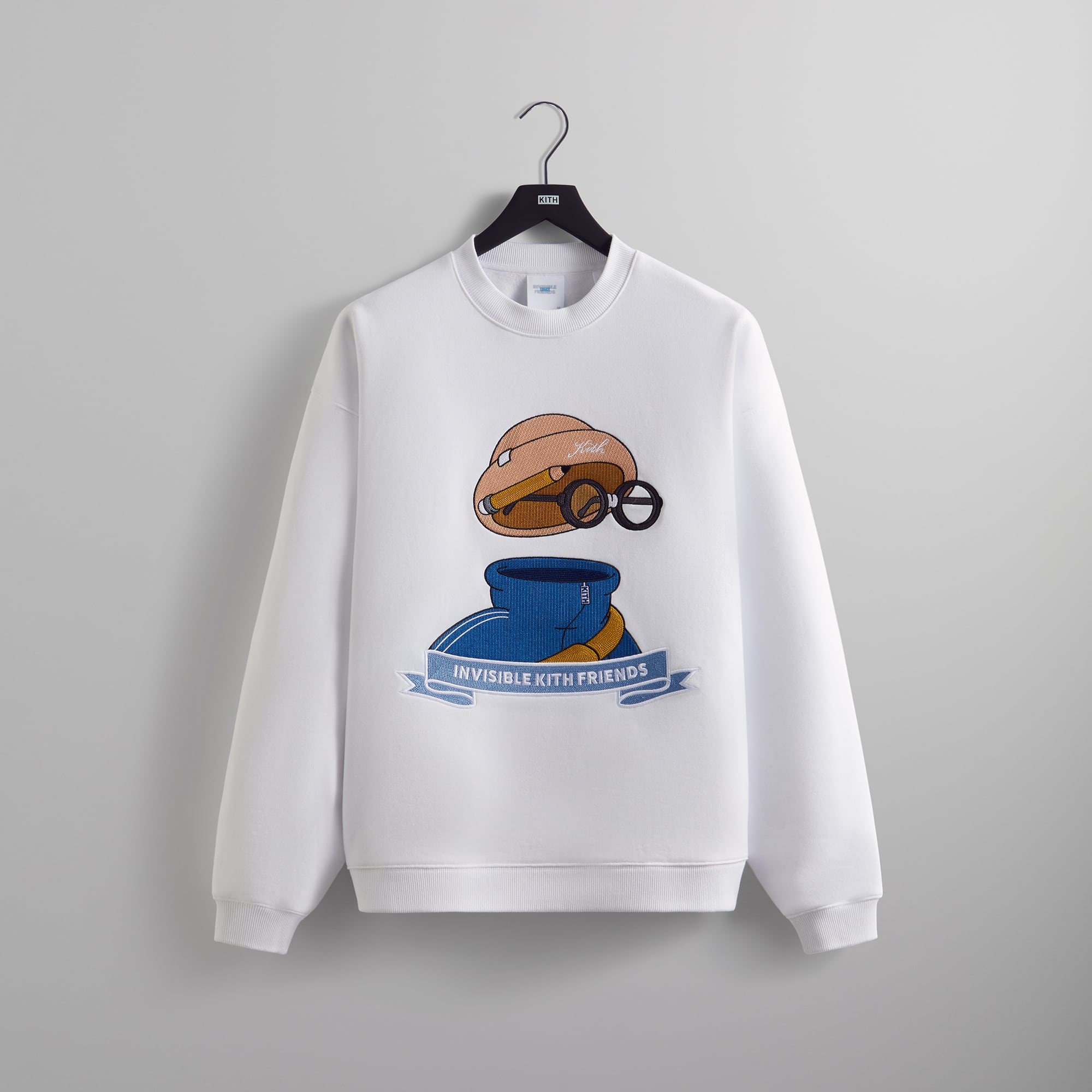 KITH x Invisible Friends M - Crewneck Sweater, White | RECEPTION SNEAKER  powered by BASE