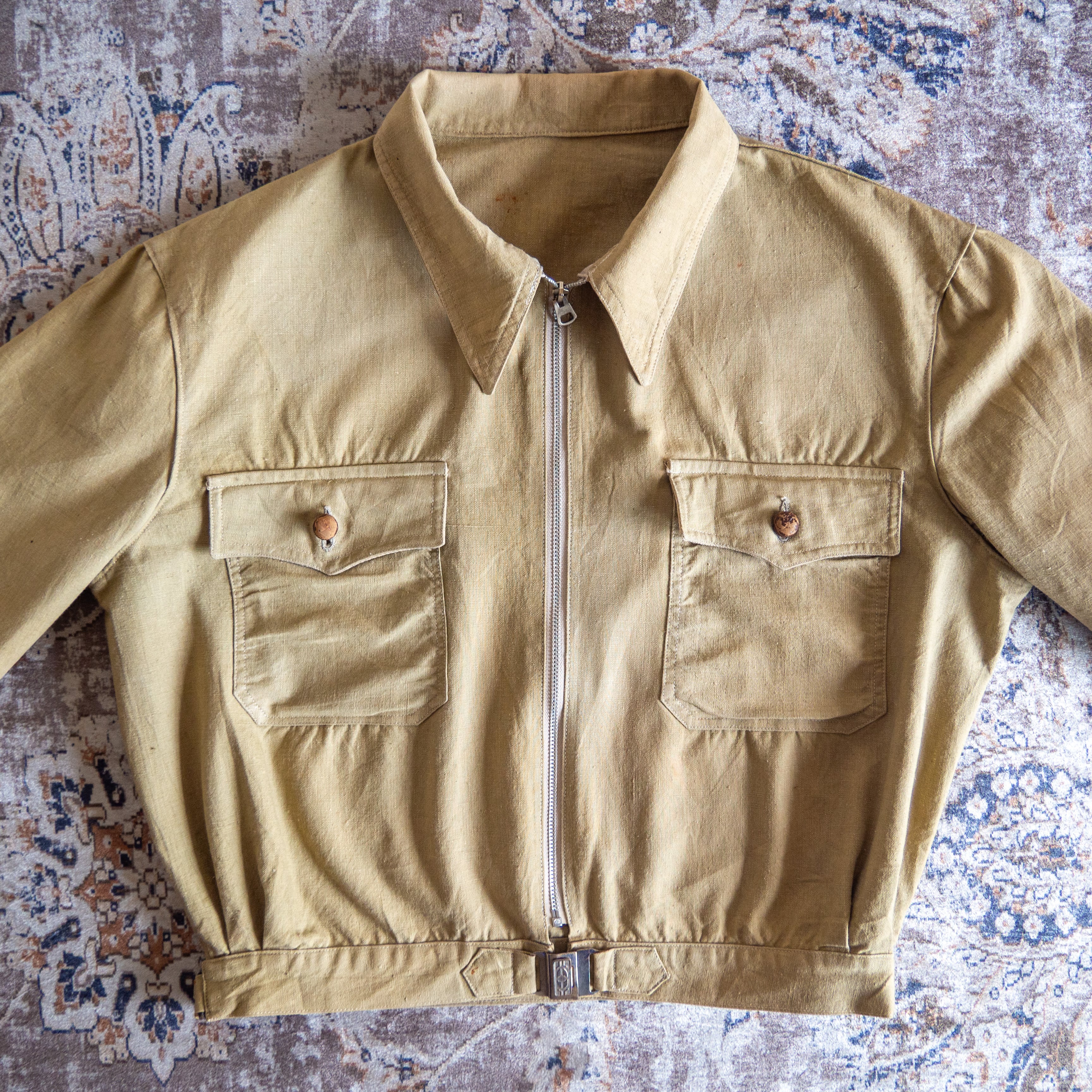 1930s French Cotton Cyclist Jacket