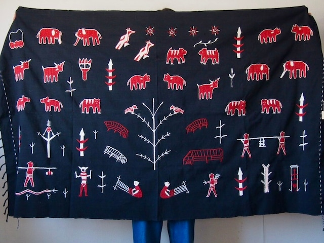 NAGA TRIBE - EMBROIDERY TAPESTRY / BLACK