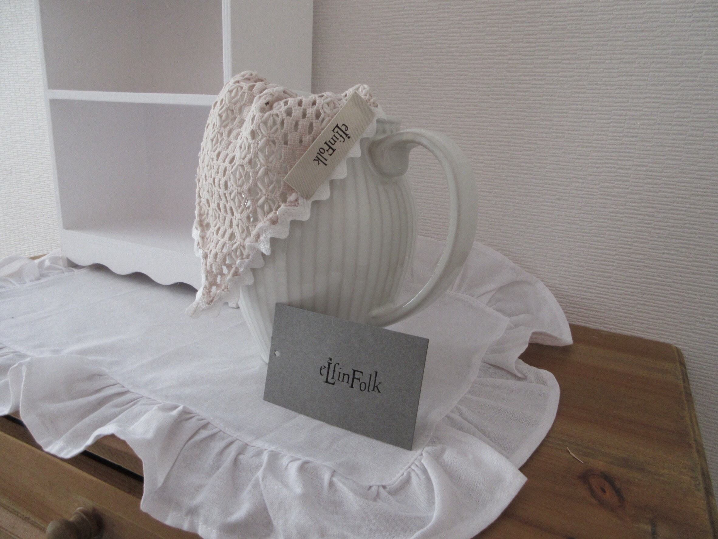 【即納/送料無料】Crochet Lace Bonnet / black