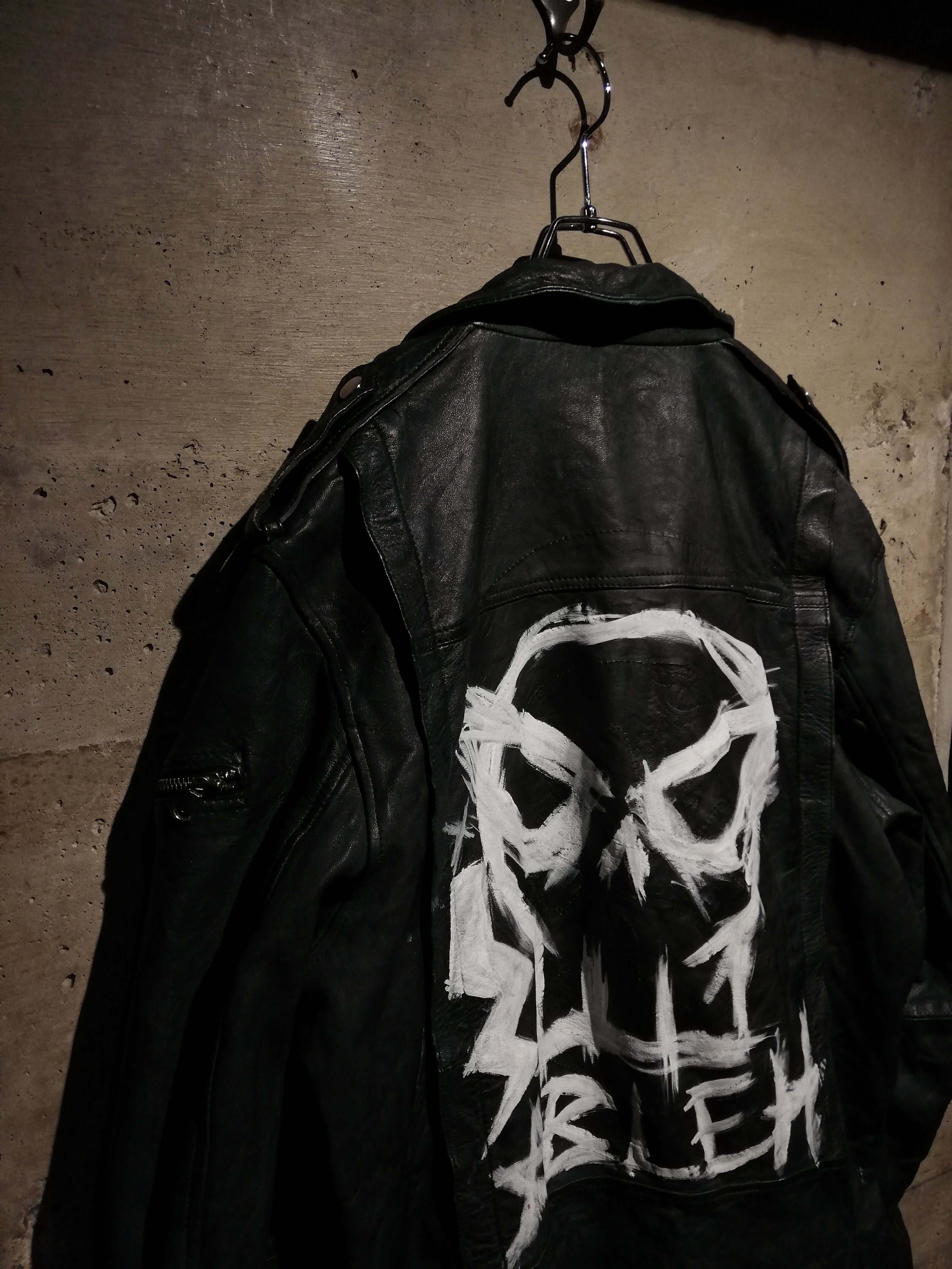 Caka】Special Hand Paint Custom Vintage Double Riders Jacket