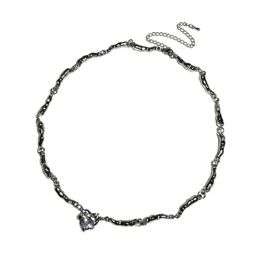 ♡リノ♡ ☆Stray Kids リノ 着用！！【OF KIM】Heart Cubic Wave Chain