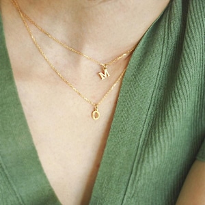 gold initial necklace T6147