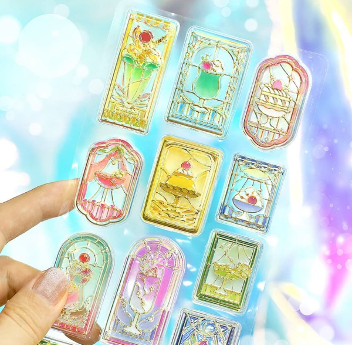 ビージーエム】きゅるるんシール 箔押し 喫茶アラモード | デコパーツ