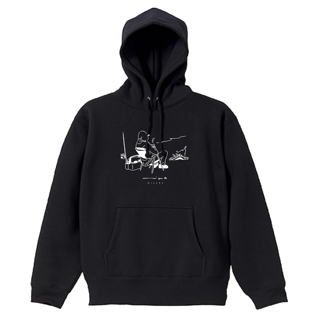 with coffee 【 hoodie 】- black - 　