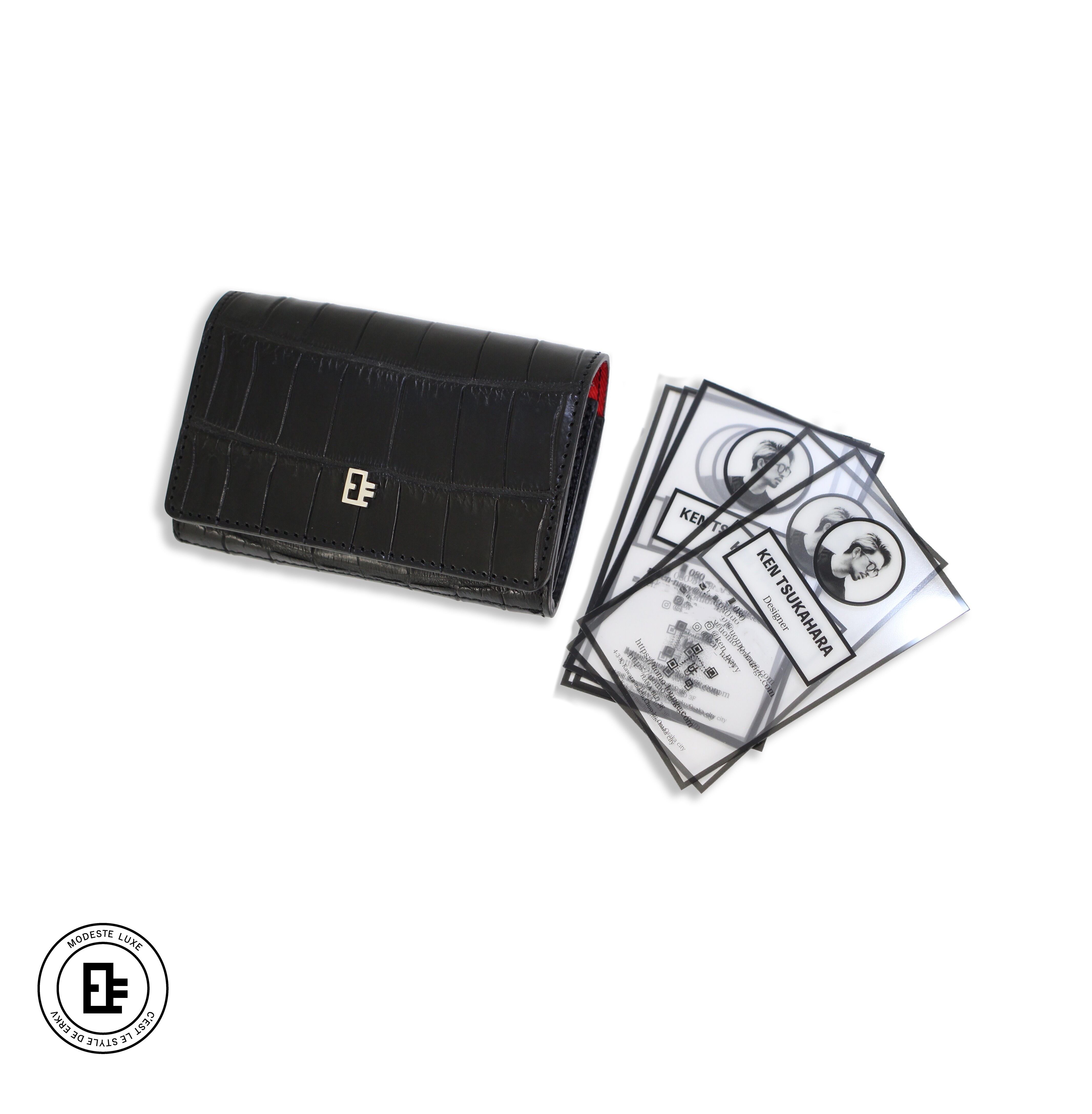 最高級ポロサス使用】Crocodile Business Holder【名刺入れ