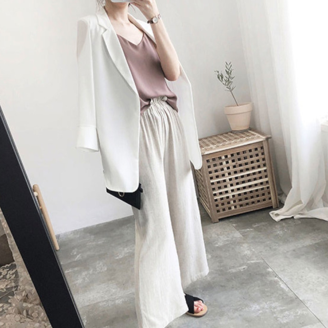 七分袖ロングジャケット A00427