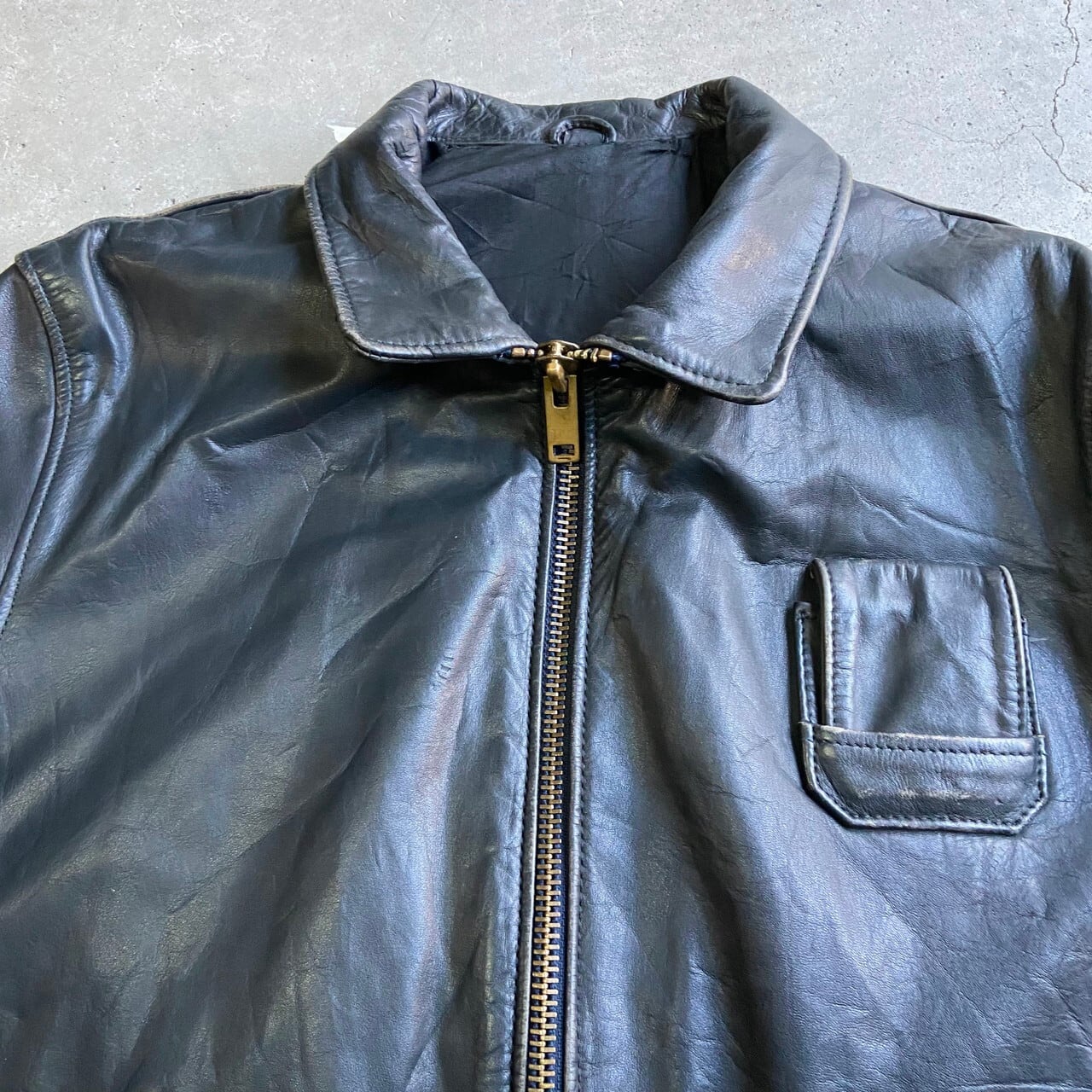 80年代〜 フランス軍 パイロットジャケットフライトジャケット レザー 