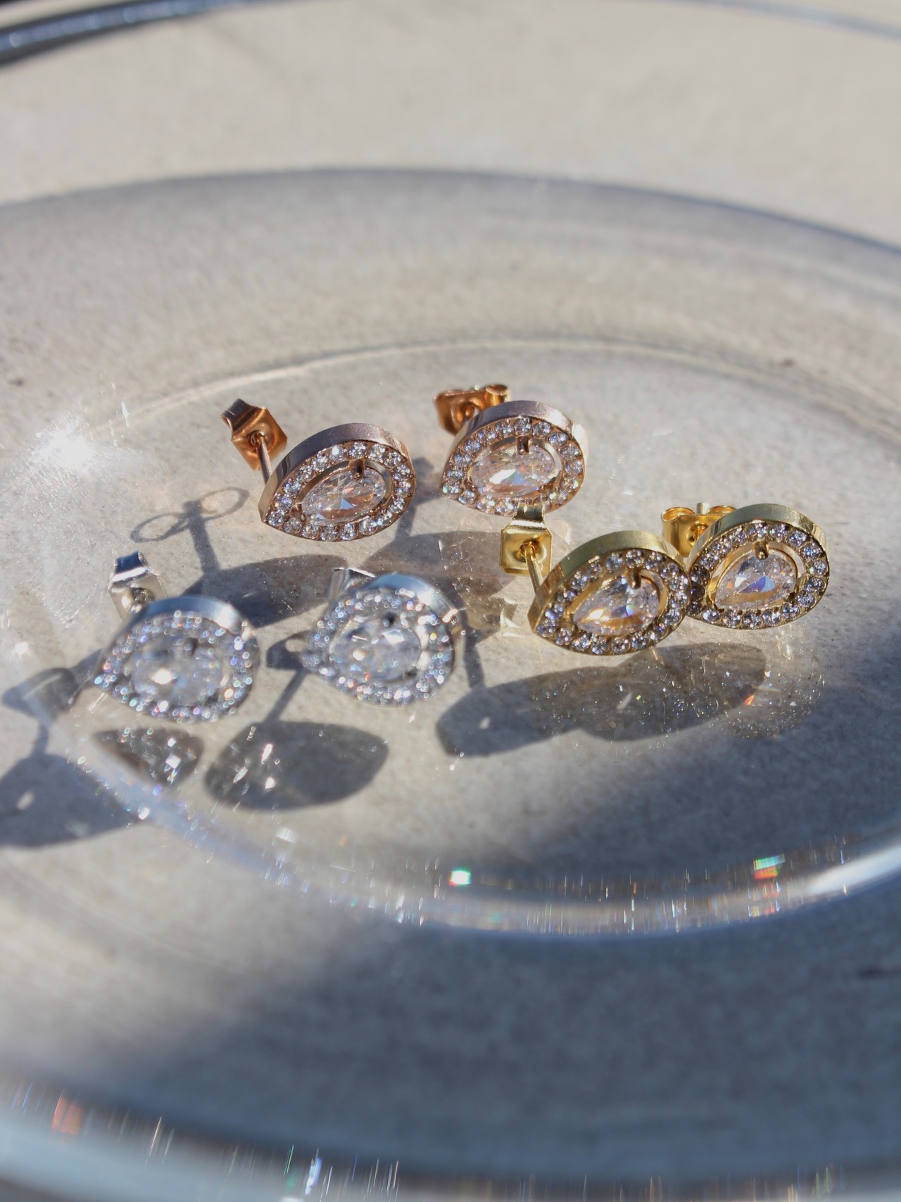 【SET】Drop zirconia necklace× pierce