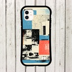 受注生産 iPhoneケース 青と赤の紙片コラージュ｜ZINE風 ZINE021A