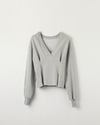 DU260712 Vneck Tuck Design Sweat