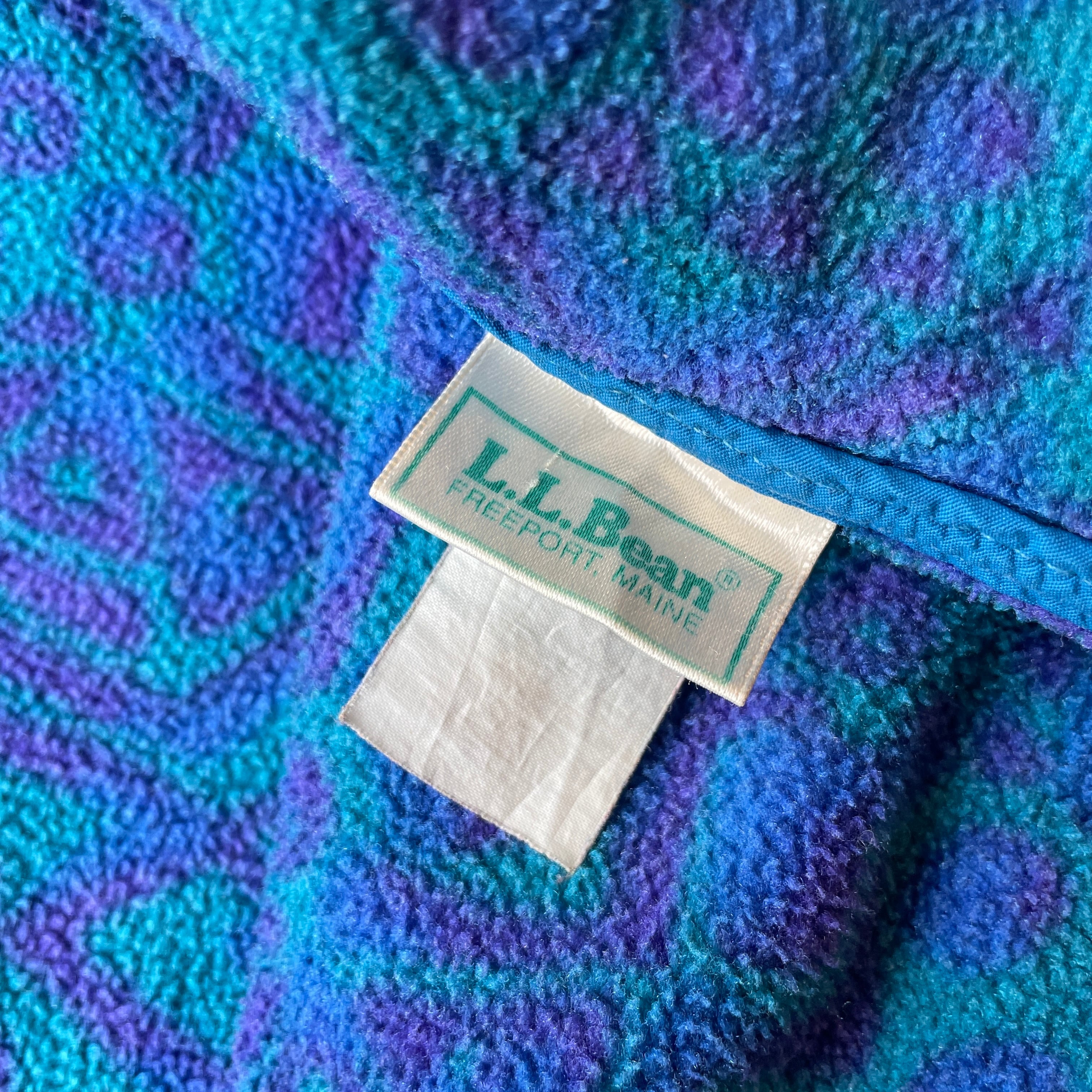 90s L.L.Bean 総柄フリーススナップT プルオーバー | used clothing