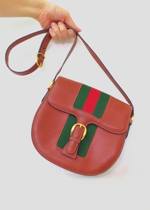 GUCCI グッチ シェリー ヴィンテージショルダー　ブラウン