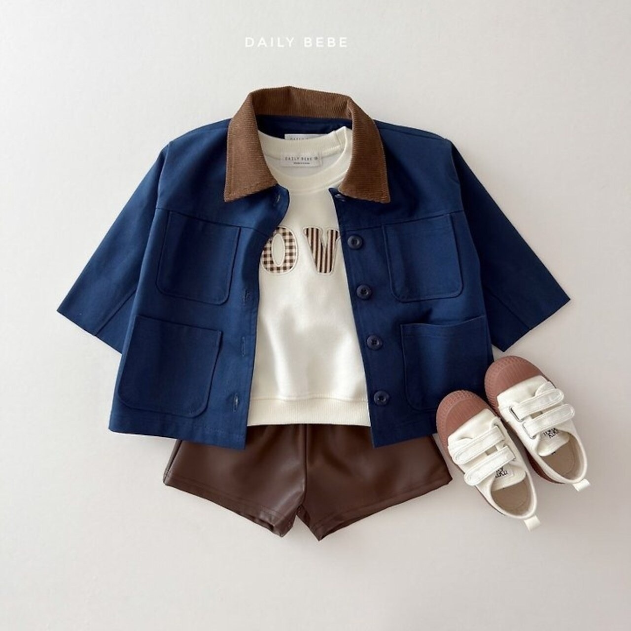 韓国子供服 / 26Autumn / 〖取寄〗DAILYBEBE / ワークジャケット / キッズ服 / ジュニア服 / 秋服 *XS~JL*
