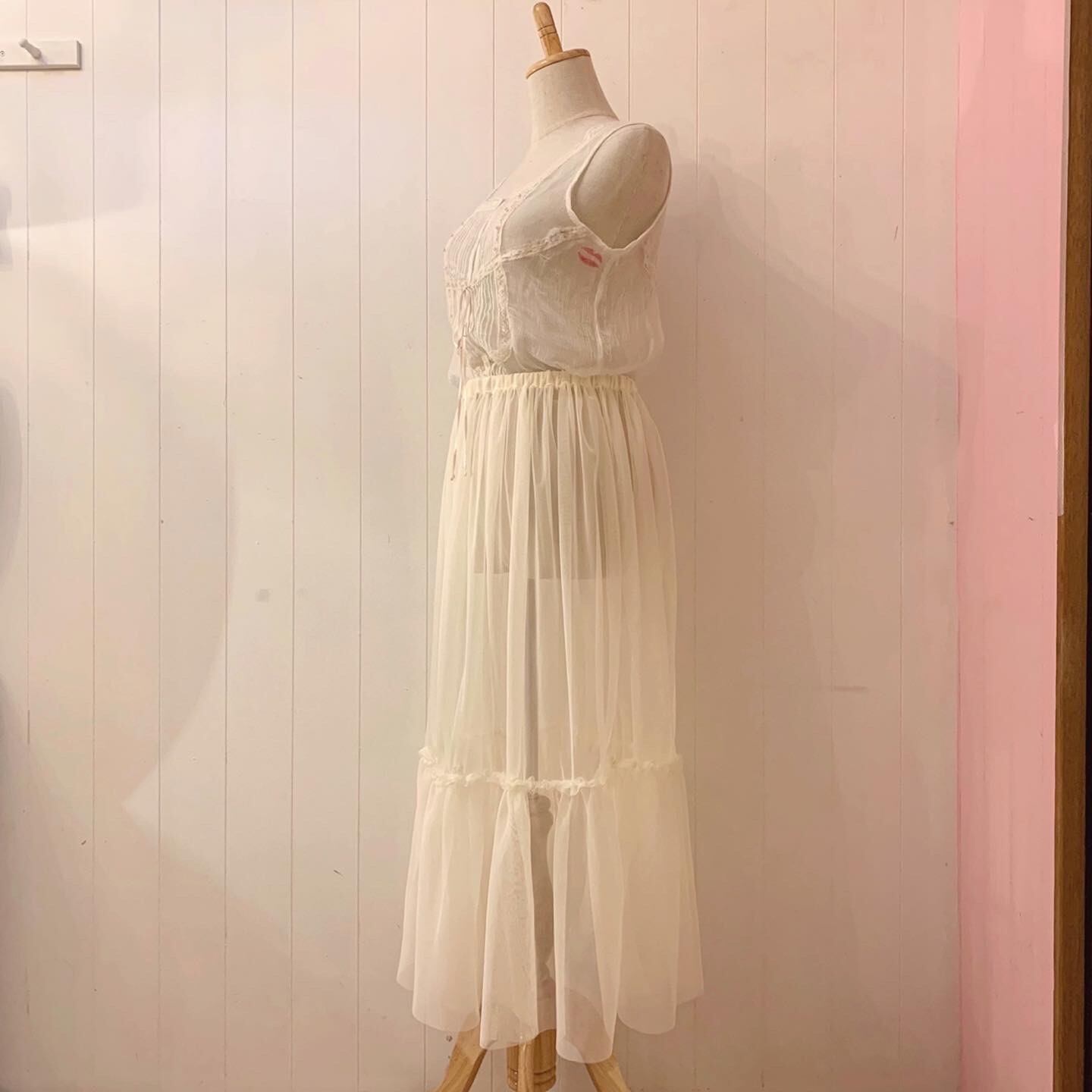 remake : morse signal from the left sheer dress