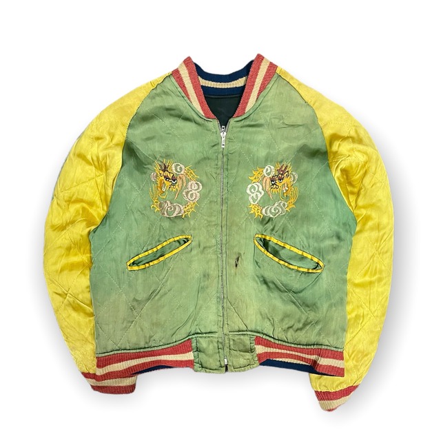 50's60's VINTAGE SOUVENIR JACKET DRAGON スカジャン OLD13 Vintage
