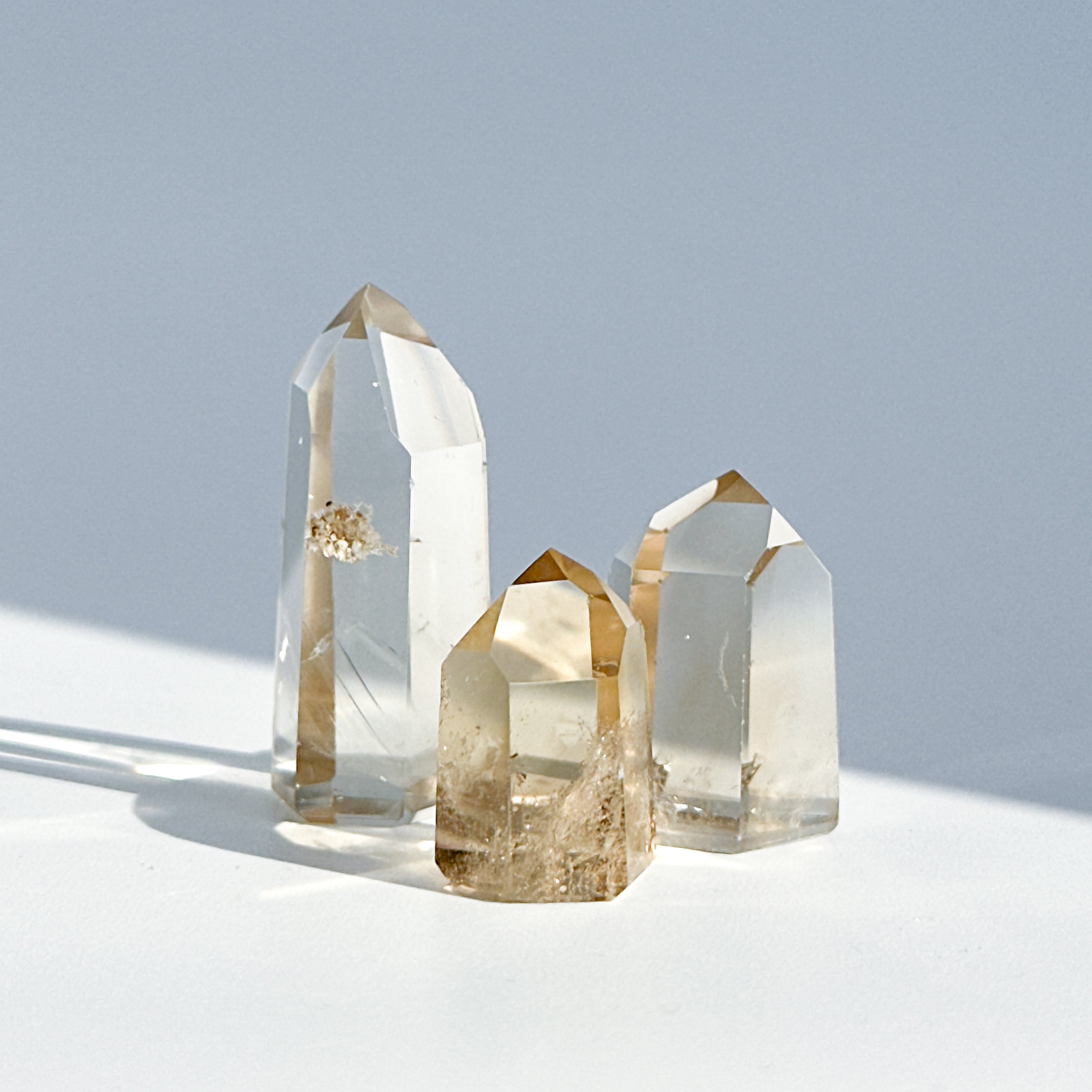 シトリン(黄水晶) タワー3個set 04◇ Citrine ◇ 天然石・鉱物・パワーストーン