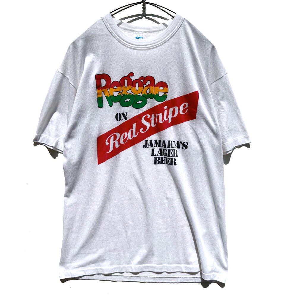 Red Stripe - Made In Jamaica] Vintage Promotional Print T-Shirt 
