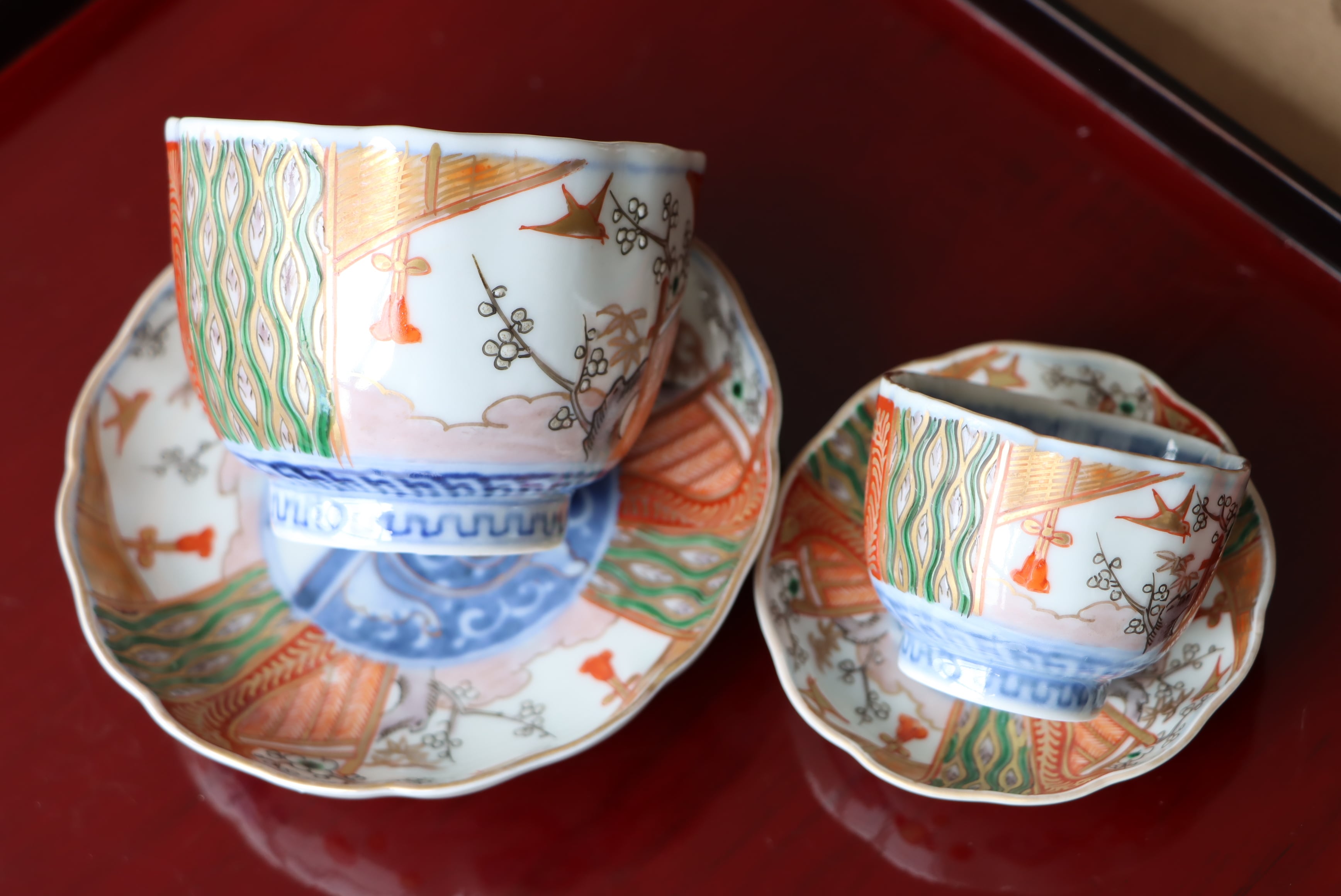 伊万里焼 色絵 花鳥文 膾皿 通りもの/Imari 