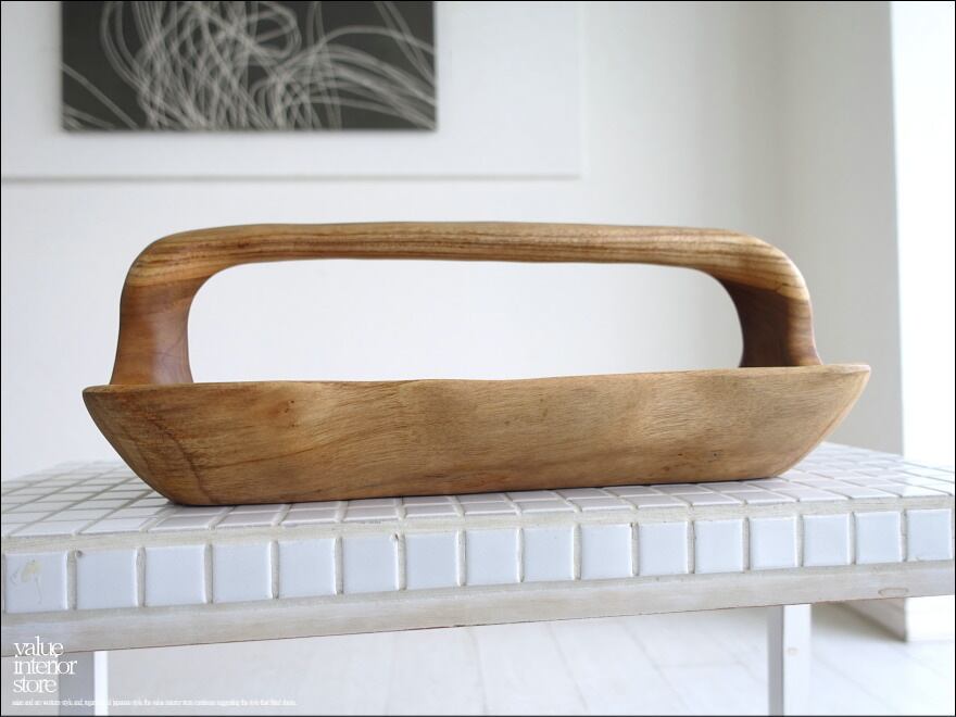 チーク無垢材 プリミティブトレイNA02 入れ物 フルーツトレイ カトラリートレイ 削り出し 小物入れ 世界三大銘木