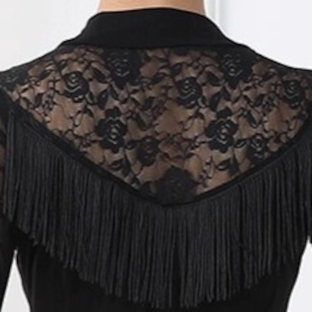 シースルーカット レース ミモレフレア ダンスドレス ds1433