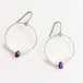 ヴァイオリン、ヴィオラ弦とドロップアメシスト、パールのピアス V-033 Violin viola strings hoop pierces with amethysts and pearls