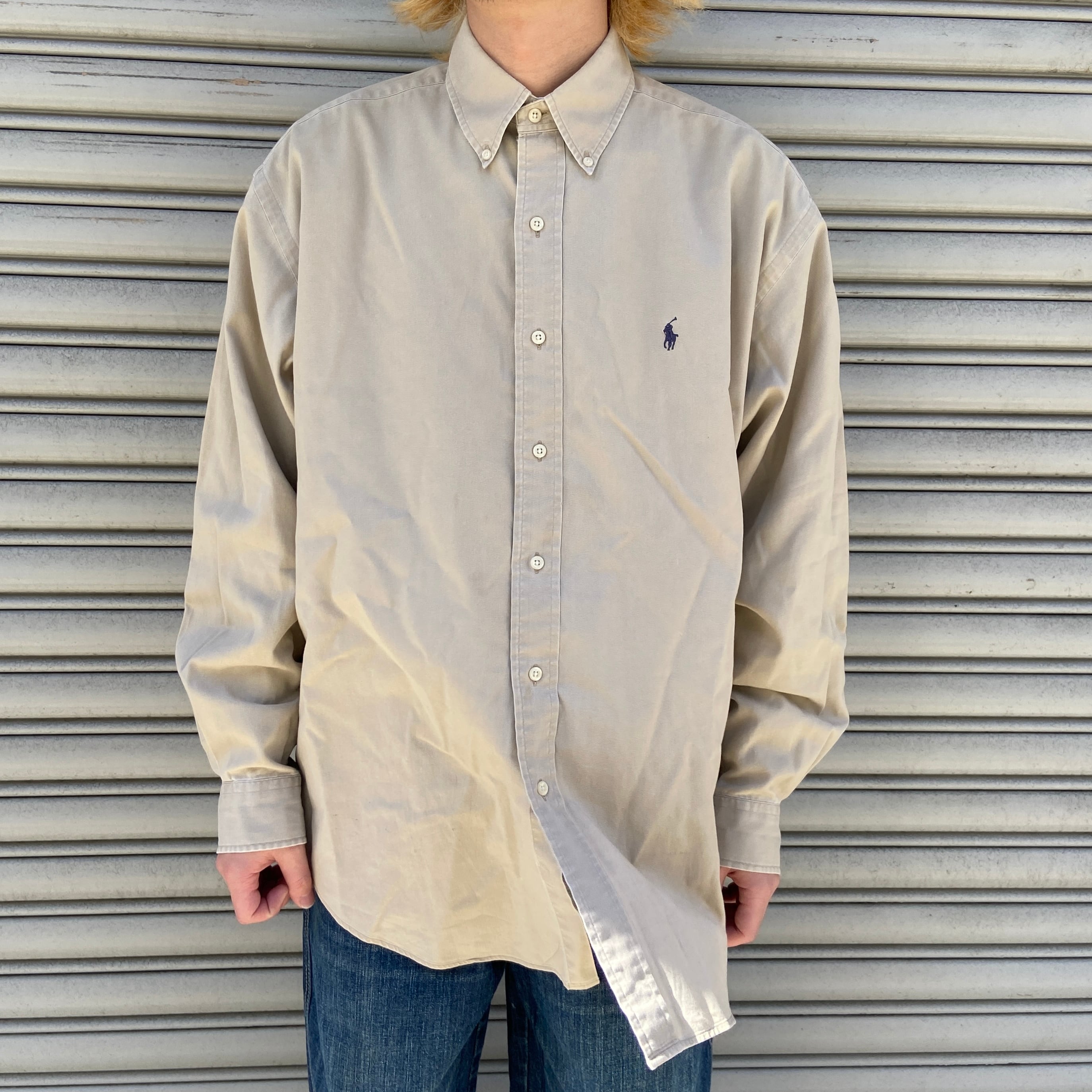 送料無料』Ralph Lauren 90s BLAIRE ボタンダウンシャツ 長袖 L | 古着 