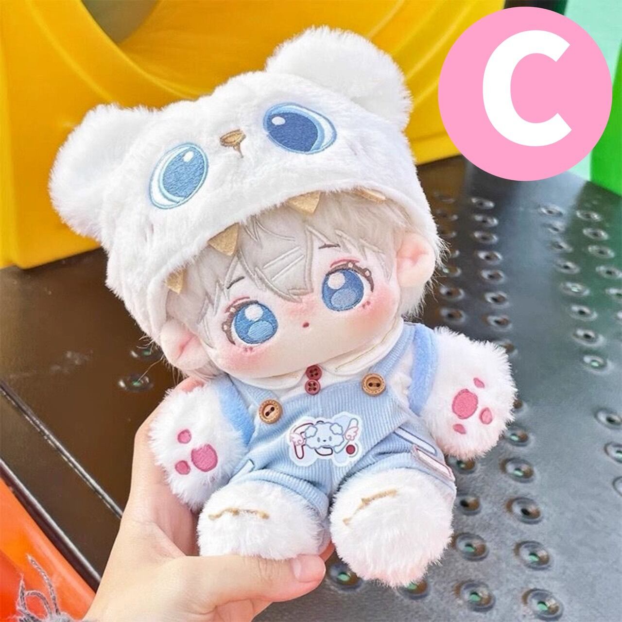 20cmぬい本体】スケルトン 骨 尻尾 アイスコーン ぬいぐるみ 猫耳 無