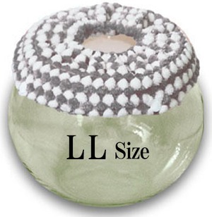 【LLサイズ】グレー×ホワイト　チンチラ　デグー　砂浴び容器　飛び散り防止　ブラッシング効果  Chinchilla's glass ball for dust bath [LLsize] fluffy ring is [ gray×white color] .