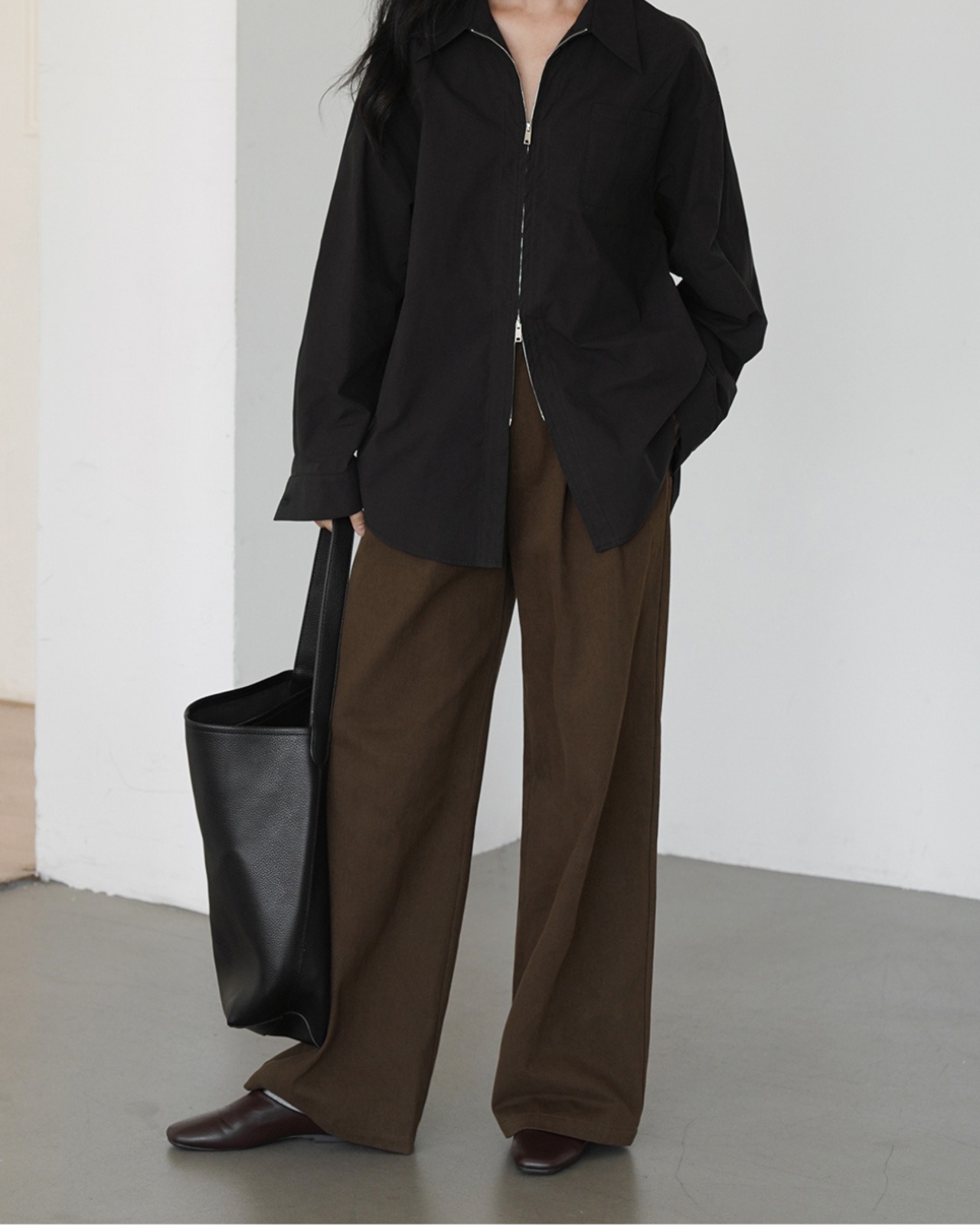 フロントジップオーバーサイズシャツ  A0008 - 4