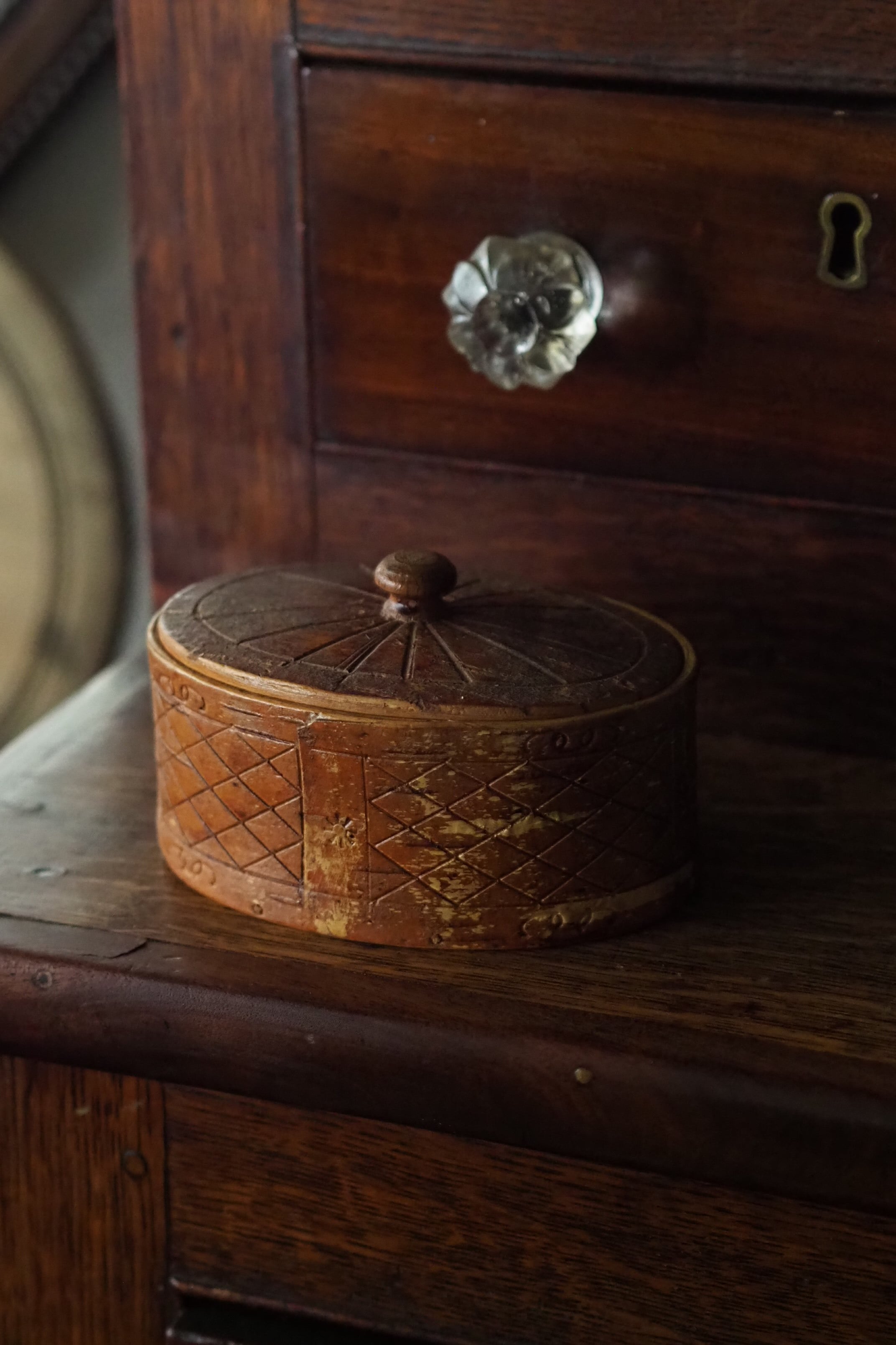 曲げ木のオーバルボックス-vintage oval box | アンティーク