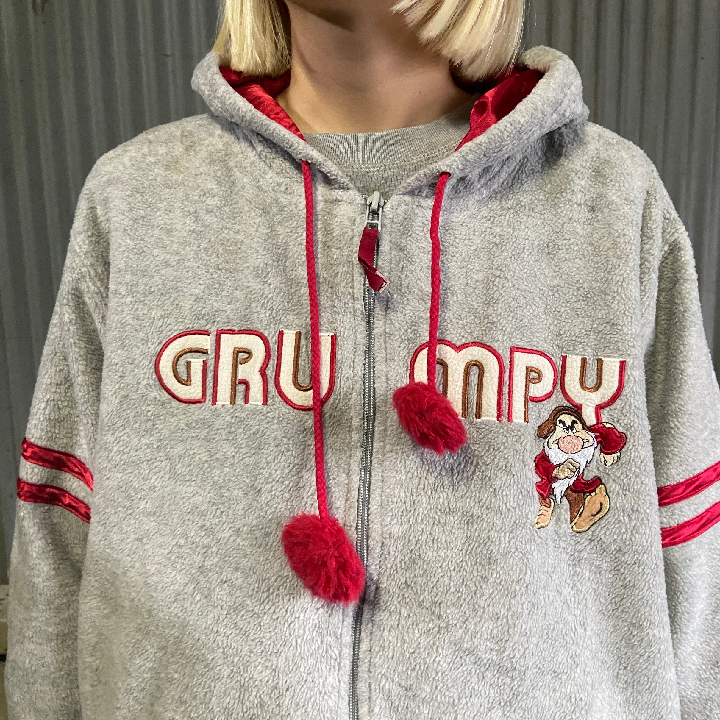 DISNEY ディズニー GRUMPY キャラクターフリースパーカー レディースM ...