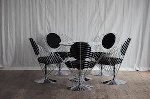 Set of Wire Cone Chairs and Table by Verner Panton for Fritz Hansen 1989　送料込