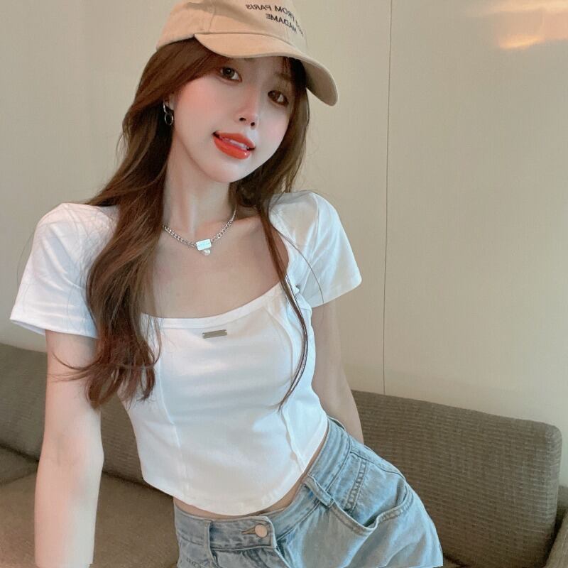 Tシャツ サマーショート薄手グレートップス 夏物 ピュア ブラックストロベリース33303810426