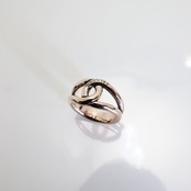 OPEN TEARDROP RING pink silver / オープンティアドロップリング・ピンクシルバー