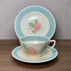 【ご予約済】スージークーパー パトリシアローズ トリオ(ブルーグリーン) イギリス製 ヴィンテージ susie cooper C