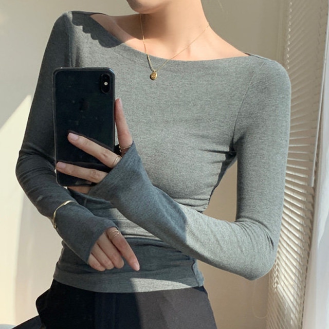 シルエットドレープトップス（3color） A1156