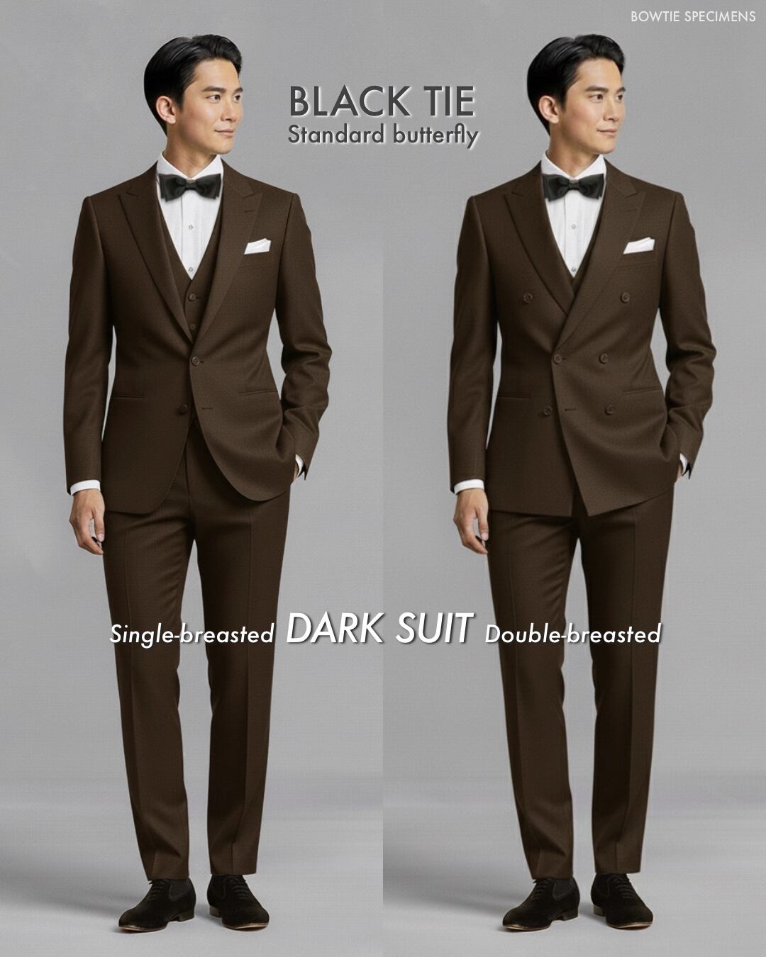 スタンダード・バタフライ (ブラックサテン/ソリッド) 作り結び型〈蝶