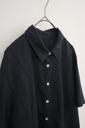 Euro cotton linen half sleeve shirt